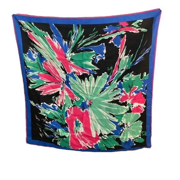 Pierre Cardin Vintage Floral Abstract Scarf - Picture 1 of 6